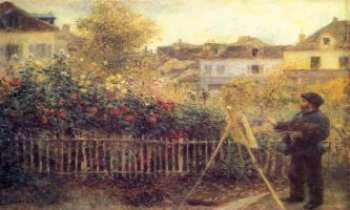 883 | Pierre Auguste Renoir - Tableau réalisé en 1873 par Renoir. Il représente Monet peignant dans son jardin d'Argentueil.