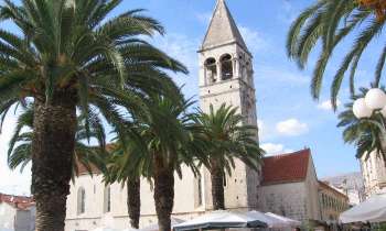 11281 | Palmiers et église - Eglise Saint Dominique à Trogir en Croatie !!