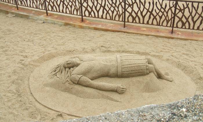 puzzle sculpture sur sable, sculpture sur sable à Biarritz