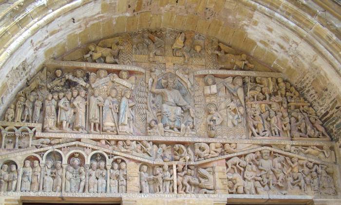 puzzle tympan de portail, tympan du portail de l'abbaye Ste-Foy de Conques 12076 : le Jugement Dernier