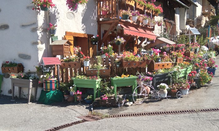 puzzle maison fleurie, une maison fleurie en montagne