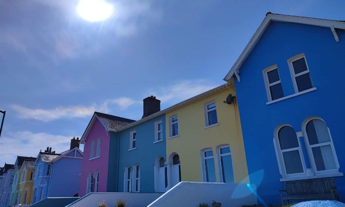 puzzle Maisons colorées, Maisons colorées sud du Royaume-Uni.