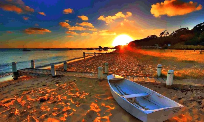 puzzle coucher de soleil sur la plage, 